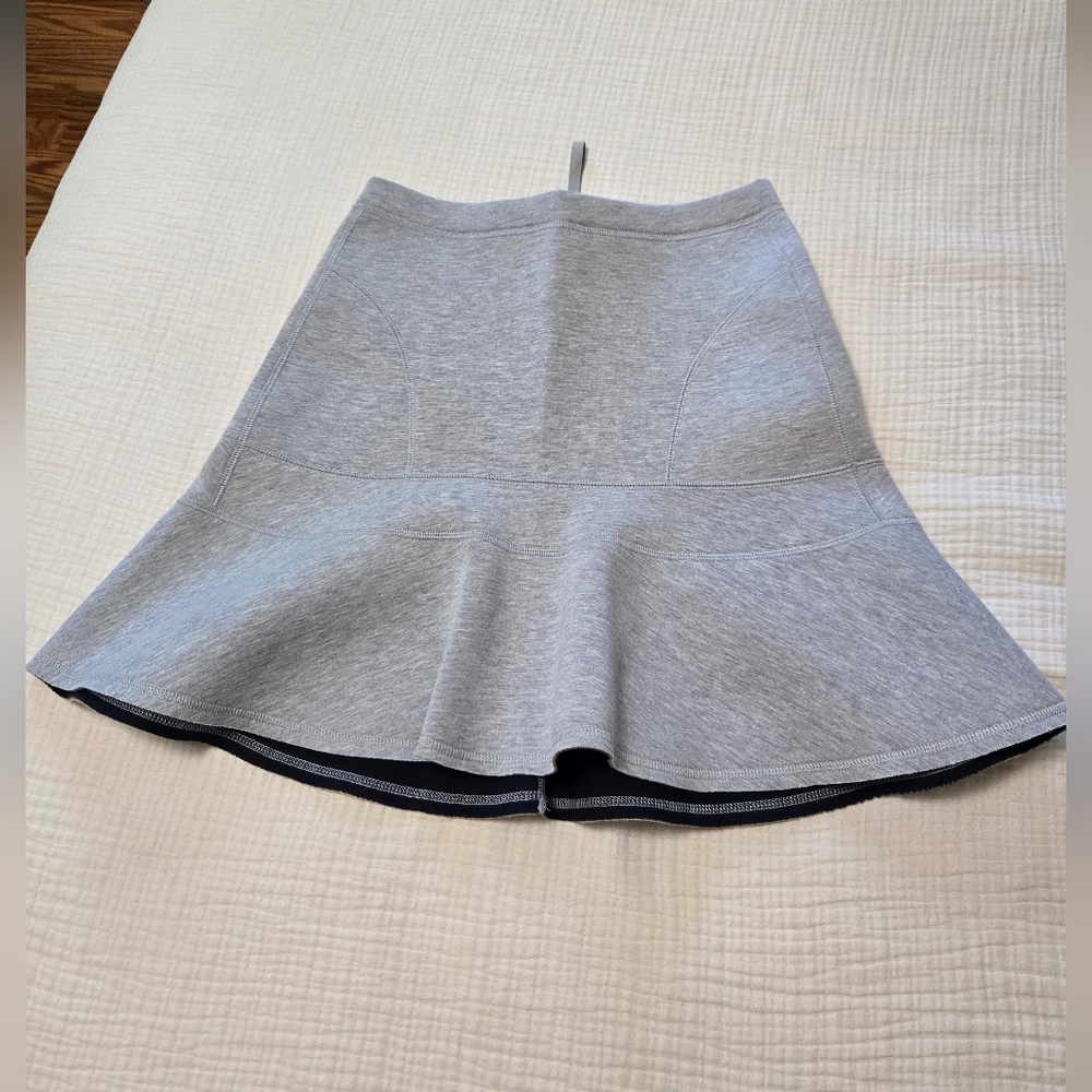 J. Crew Neoprene Heather Grey Midi Skirt Size Small